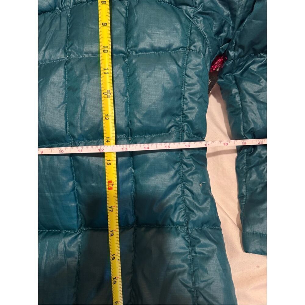 The north face shiny teal blue green 600M down hooded jacket/coat parka XS - Picture 9 of 12